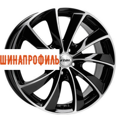 Диски Rial Rial Lugano 7,5x17 5x112 ET36 D70,1 Diamant black front polished